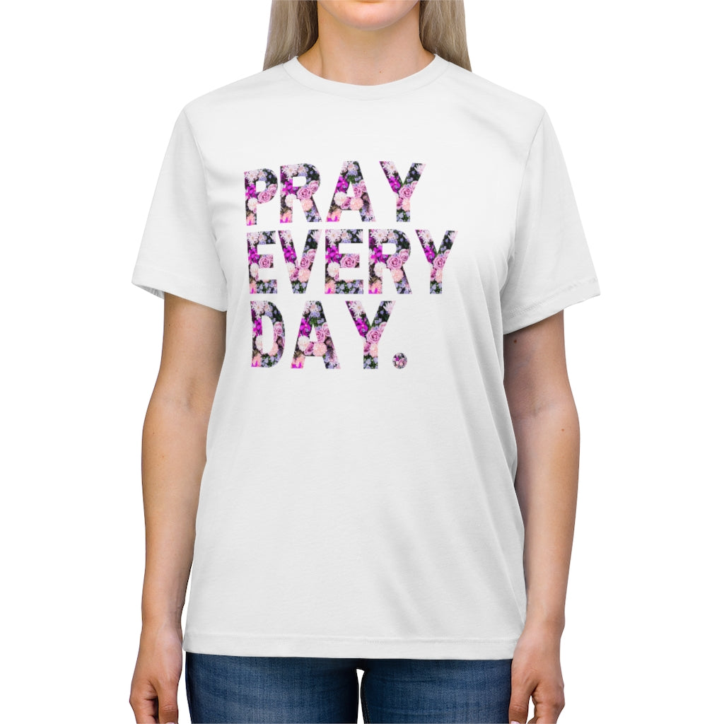 Pattern Pray Every Day Unisex Triblend Tee